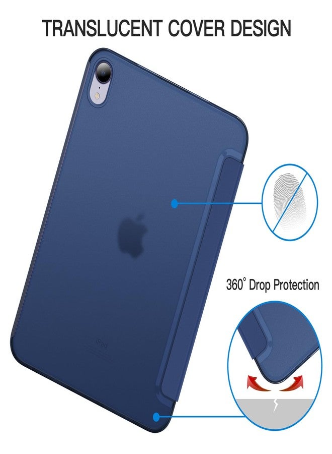 جي تيك جراب JETech لجهاز iPad mini (A17 Pro، موديل 2024، الجيل السابع) / mini 6 (موديل 2021، الجيل السادس)، غطاء خلفي صلب رفيع مع خاصية التشغيل/الإيقاف التلقائي (أزرق داكن) - Image 4